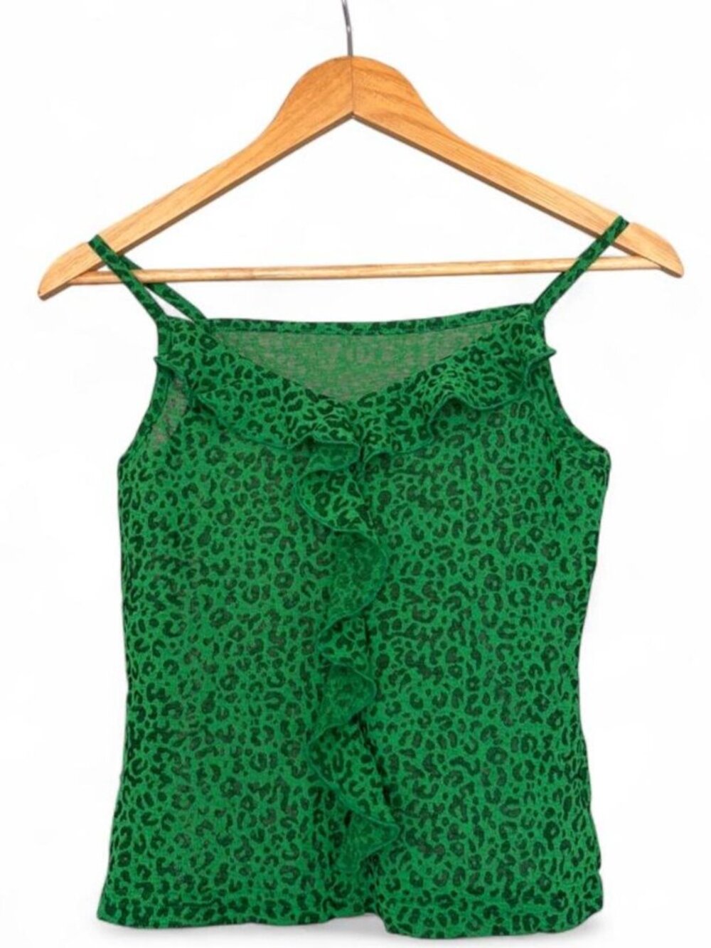 Y2K Green Leopard Top